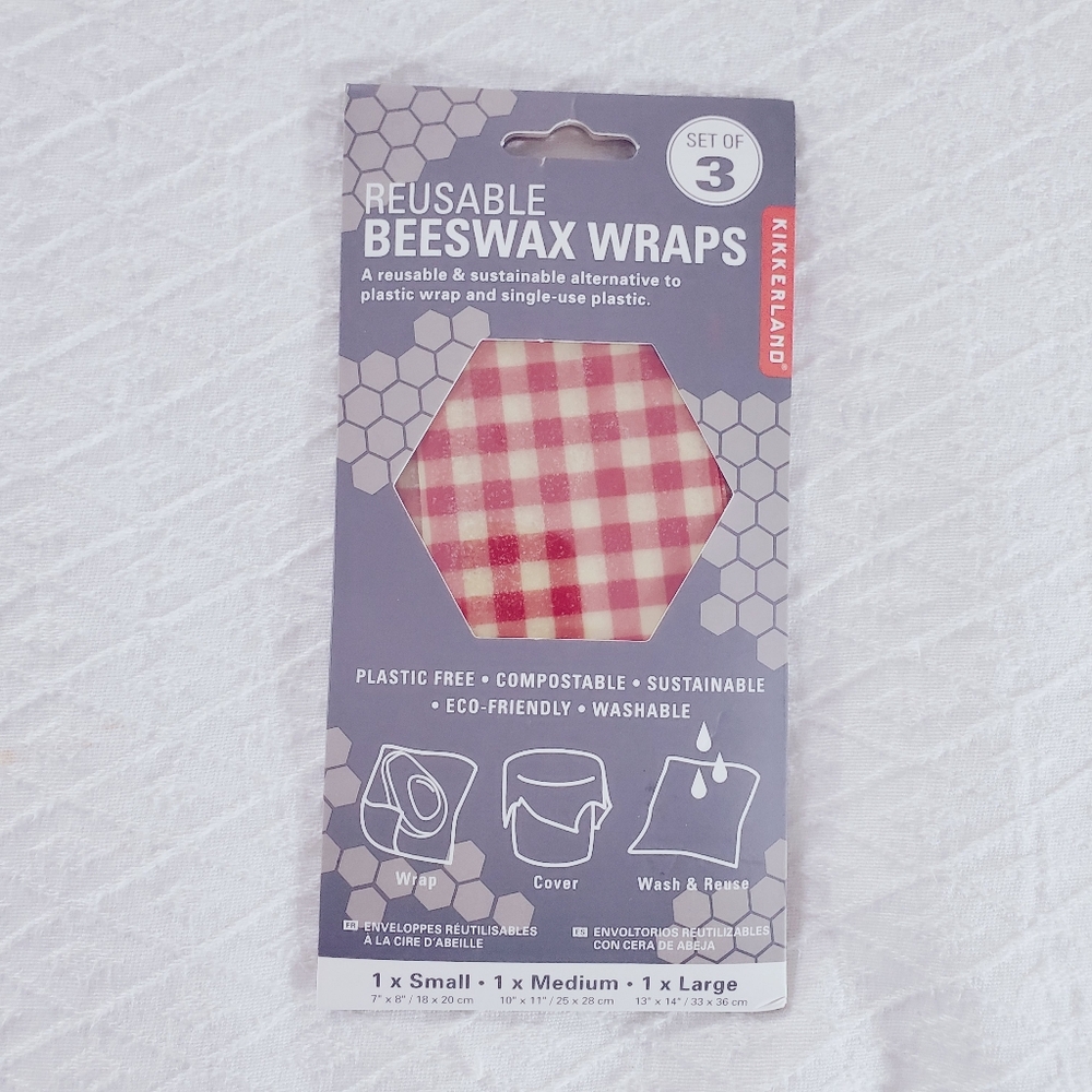 New Reusable Beeswax Wraps Set of 3
